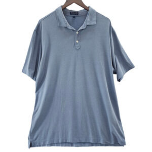 Peter Millar Shirt Mens XXL Blue Polo Crowned Craft Short Sleeve Casual Classic